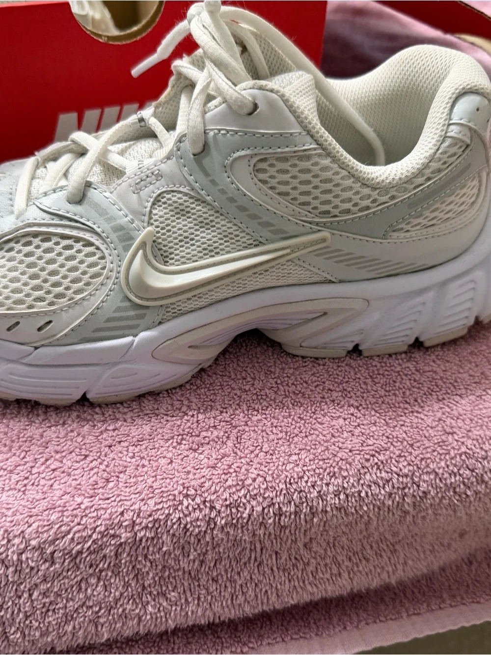 Nike White Mesh Running Sneakers